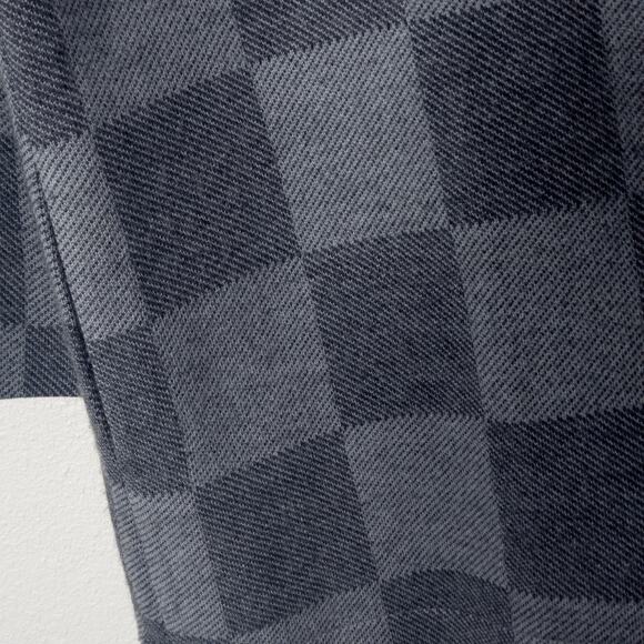 EILEEN FISHER Women’s Coat Gray Check Jacquard Open Front Wool Blend Pockets M - Picture 6 of 12
